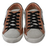 Gray Rose Leather Casual Mens  Sneakers Shoes