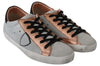 Gray Rose Leather Casual Mens  Sneakers Shoes