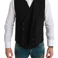 Black Waistcoat Formal Double  Breasted Vest