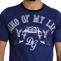 Blue D&G King Of My Life 100% Cotton T-shirt
