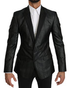 Black Gray Slim Fit Jacket MARTINI Blazer
