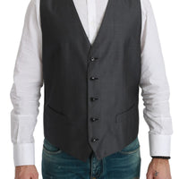 Gray Waistcoat Formal Stretch Wool Vest