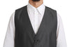 Gray Waistcoat Formal Stretch Wool Vest