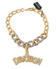 Gold Strass Crystal Chain Statement Necklace