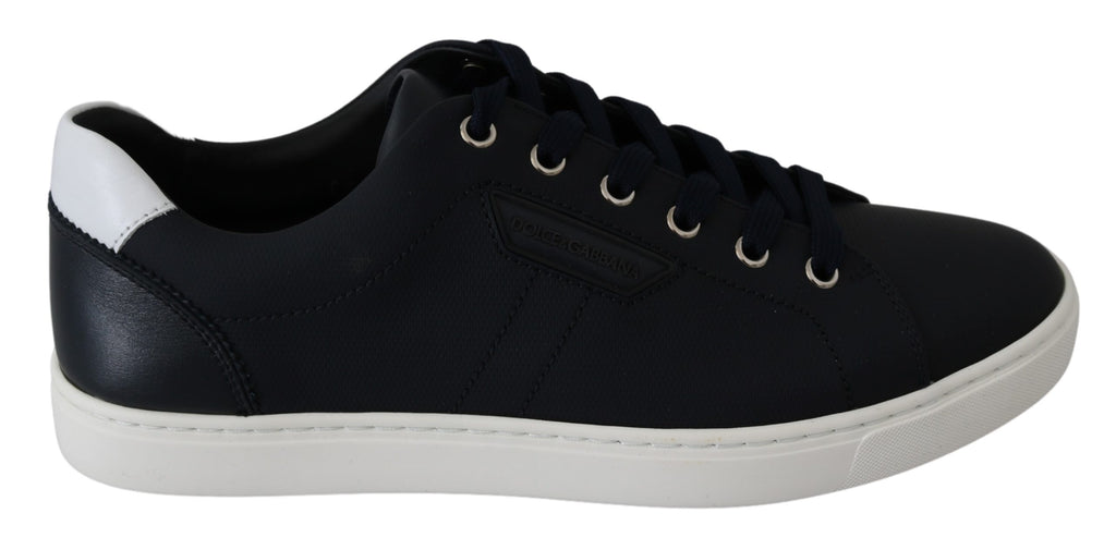 Blue Leather DG Logo Shoes Mens Sneakers