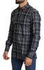 Gray Checkered Heart Casual MARTINI Shirt