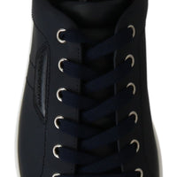 Blue Leather DG Logo Shoes Mens Sneakers