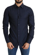 Navy Blue Dress Formal Slim Cotton Shirt