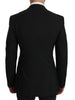 Black MARTINI  Wool Silk Slim Fit Jacket Blazer