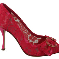 Red Taormina Lace Crystals Pumps Shoes