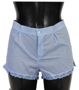 Blue Lace Cotton Shorts Underwear