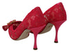 Red Taormina Lace Crystals Pumps Shoes