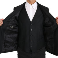 Black Two Piece Vest Jacket Blazer