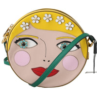 GLAM Round Yellow Bambola Russia Crystal Crossbody Bag