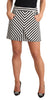 Black White Mid Waist A-Line Stripe Skirt