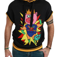 Black Hooded Pig of the Year Cotton T-shirt