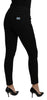 Black Skinny Mid Waist Trouser Cotton Jeans