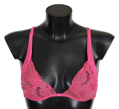 Pink Fuchsia Lace Reggiseno Bra Silk Underwear