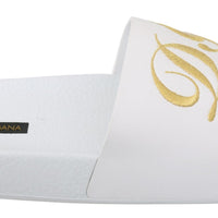 White Leather Slippers Luxury Hotel Shoes