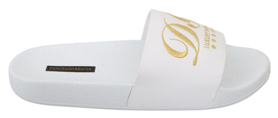 White Leather Slippers Luxury Hotel Shoes