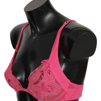 Pink Fuchsia Lace Reggiseno Bra Silk Underwear