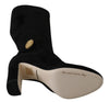 Black Suede Gold DG Logo Knee Boots Shoes