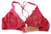 Pink Fuchsia Lace Reggiseno Bra Silk Underwear