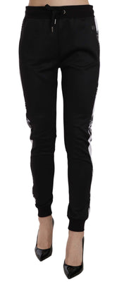 Black Drawstring Trackpants Logo Pants