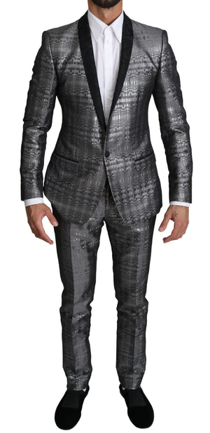 GOLD Silver Single Breasted 2 Piece Suit