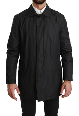 Black Logo Mens Coat Windbreaker Jacket