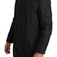 Black Logo Mens Coat Windbreaker Jacket