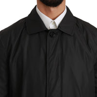 Black Logo Mens Coat Windbreaker Jacket