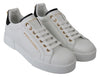 White Black Leather Classic Womens Sneakers Shoes
