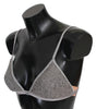 Gray Nylon Sequined Triangolo Bra Underwear