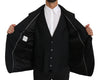 Black Wool Two Piece Vest Jacket Blazer