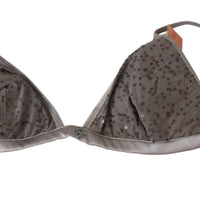 Gray Nylon Sequined Triangolo Bra Underwear