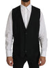 Black Wool Two Piece Vest Jacket Blazer