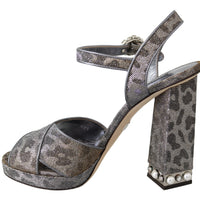 Silver Leopard Lurex Keira Sandals Shoes