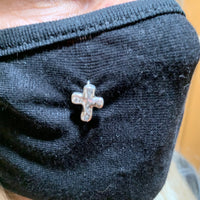 Face Mask Silver Cross Trinket, Made in USA