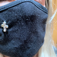 Face Mask Silver Cross Trinket, Made in USA