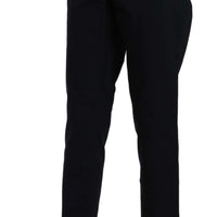 Black Cropped Front Button Embellished Pants