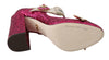 Pink Crystal AMOR Mary Janes Glitter Shoes