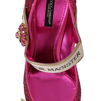 Pink Crystal AMOR Mary Janes Glitter Shoes