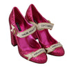 Pink Crystal AMOR Mary Janes Glitter Shoes