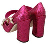 Pink Crystal AMOR Mary Janes Glitter Shoes