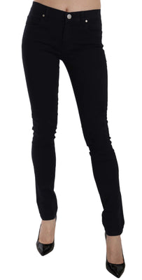 Black Gabardine Stretch Luxor Slim Pants