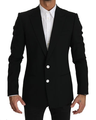 Black Slim Fit Jacket Coat Wool Blazer