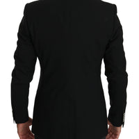 Black Slim Fit Jacket Coat Wool Blazer