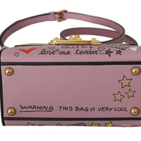 Pink Leather DG Crown Crossbody WELCOME Purse