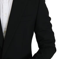 Black Slim Fit Jacket Coat Wool Blazer